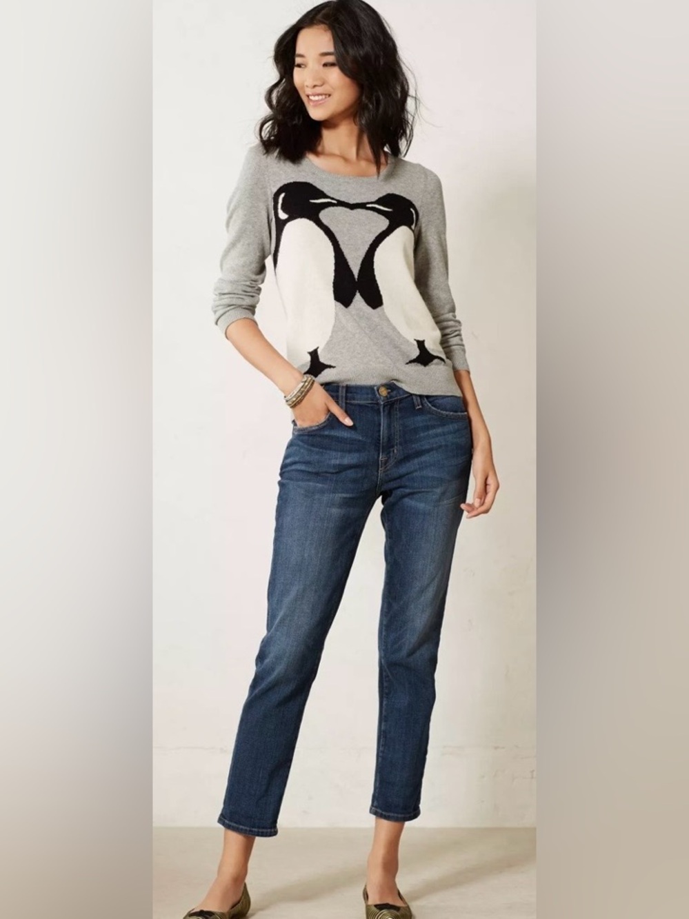 Anthropologie Gray Emperor Kiss Sweater
